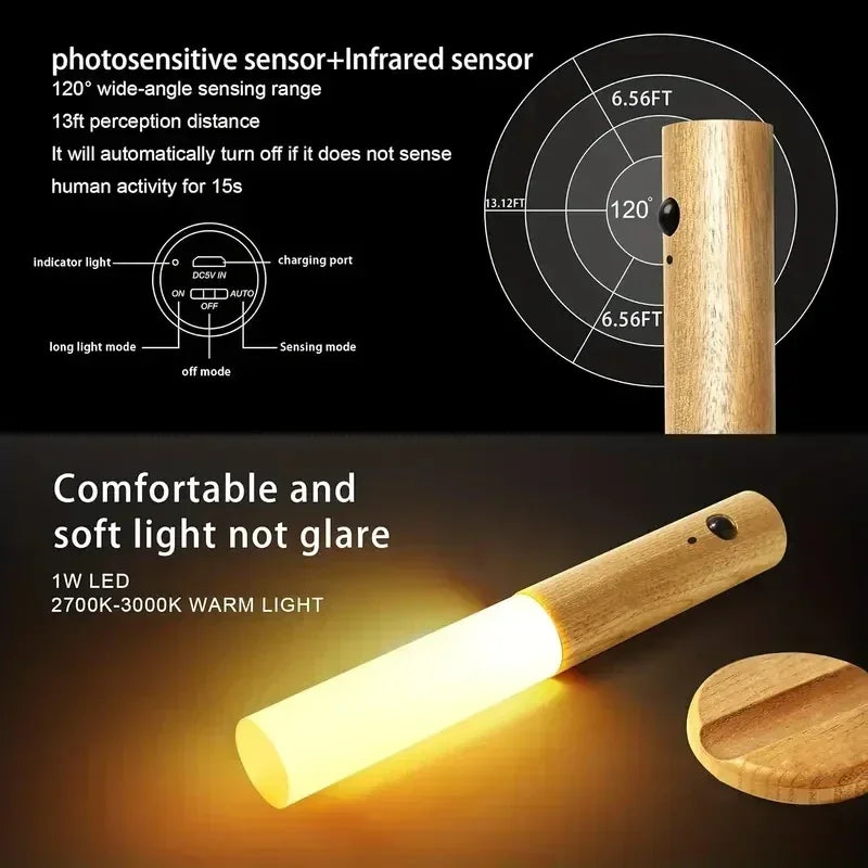 Veilleuse à détecteur de mouvement intelligent-éclairage ambiant LED, lumière murale/armoire rechargeable pour chambre à coucher, pépinière, couloir, décoration de cuisine