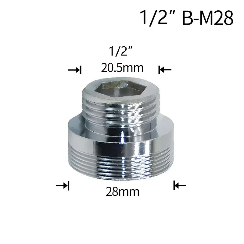 Coupleur de robinet d'eau 1/2 à M16 M18 M20 M22 M24 M28 M32, connecteur fileté, adaptateur de robinet de Conversion, raccord barboteur cuisine salle de bains