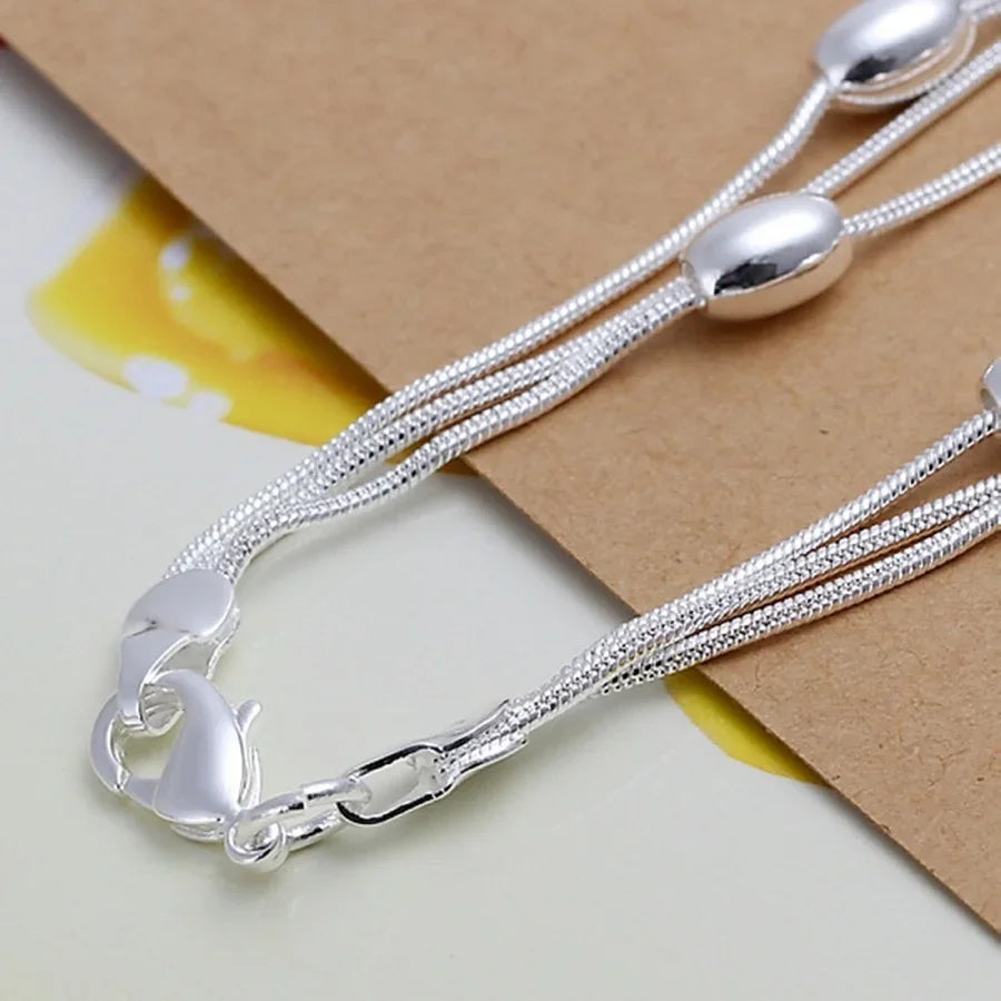 Produit de conception de mode beaux bijoux en argent Sterling 925 Bracelet de haute qualité chaîne de perles femmes dame mariage avec