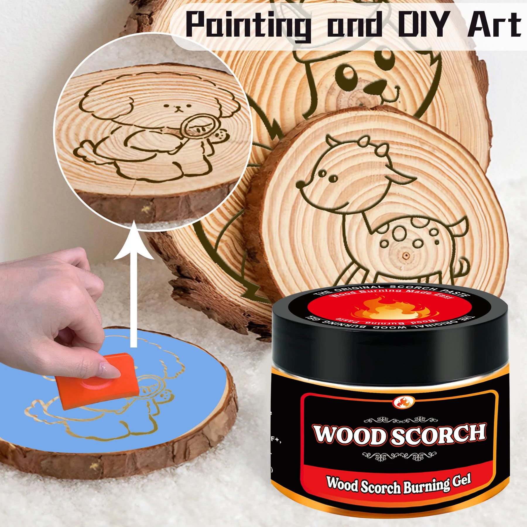 Pâte à brûler en bois, gel brûlant le bois pour l'artisanat, le dessin et les arts du bricolage, créez un bel art en apprentissage, personnalisez votre artisanat