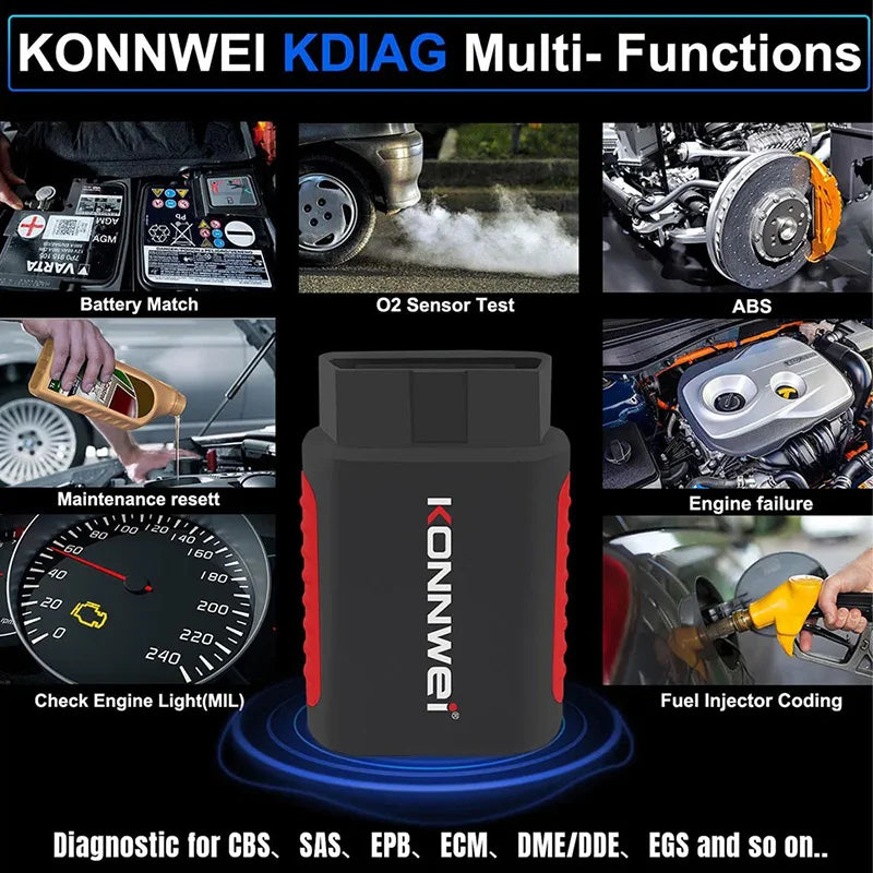 2026 KONNWEI KDIAG système complet Scanner automatique réinitialiser SAS EPB Service ECU programmeur OBD OBD2 outil de Diagnostic de voiture pk Thinkdiag MINI