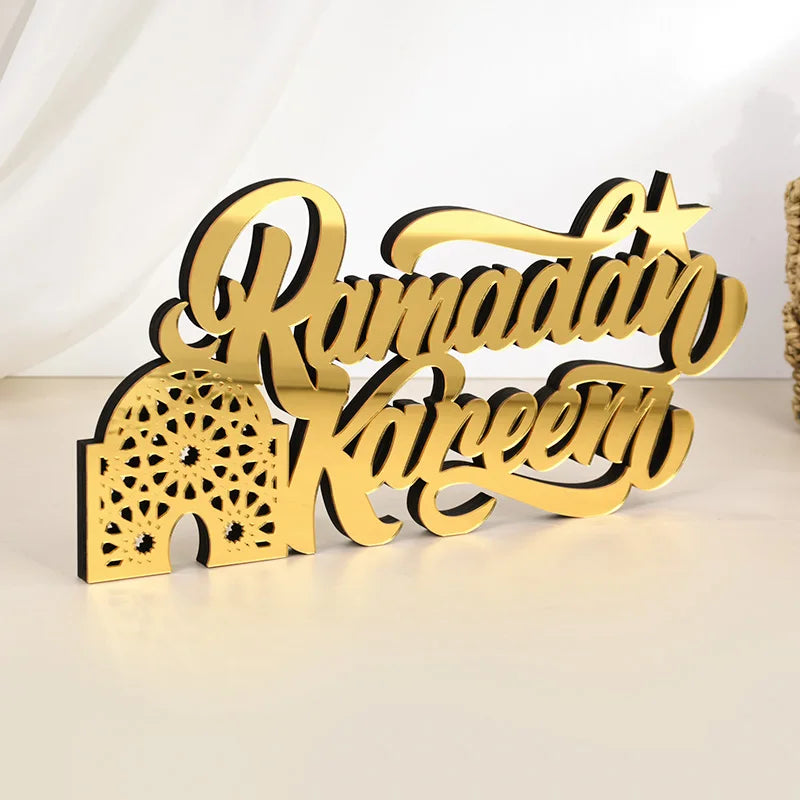 Ornement acrylique du Ramadan Mubarak 2025 Eid Mubarak Ramadan Kareem, décoration pour la maison, décor de fête musulmane islamique, cadeau Eid Al Adha