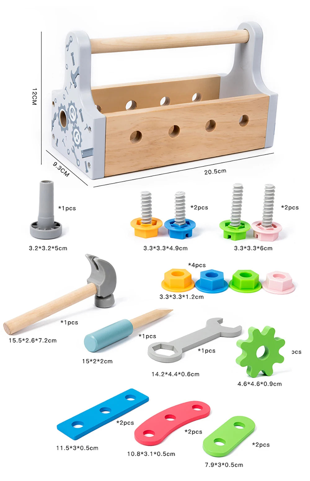 Jouets en bois, ensemble de jeu de Simulation, boîte à outils pour enfants, démontage d'écrou, assemblage de vis, jeux de réparation de Simulation, jouets sensoriels éducatifs