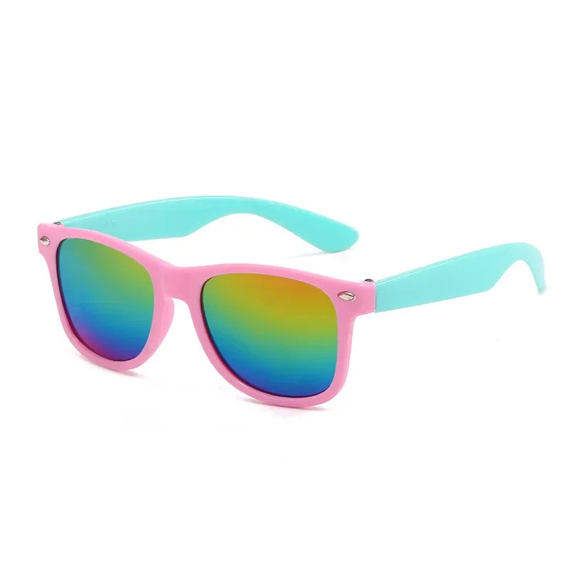Lunettes de soleil à monture carrée pour garçons et filles, lunettes de soleil rétro pour enfants, protection UV extérieure, lunettes de soleil mignonnes