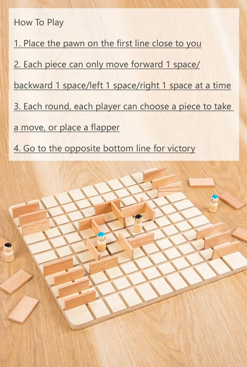Jouets d'échecs en bois, jeux de stratégie pour enfants, entraînement cérébral, jeu de société interactif Parent-enfant, Puzzle de pensée logique amusant, cadeaux