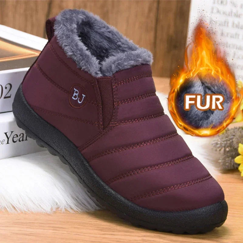 Bottes d'hiver imperméables pour femmes, bottines de neige en peluche, chaudes, noires, chaussures à plateforme en coton pour Couple, nouvelle collection 2023
