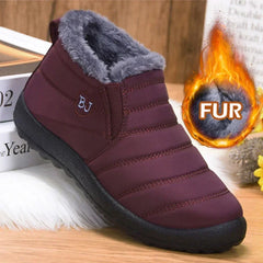 Bottes d'hiver imperméables pour femmes, bottines de neige en peluche, chaudes, noires, chaussures à plateforme en coton pour Couple, nouvelle collection 2023