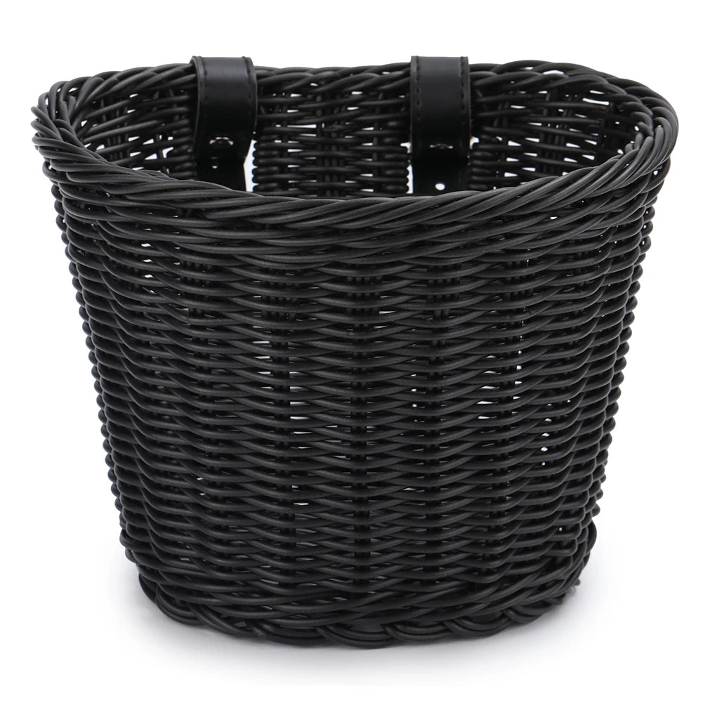 Mir de vélo en rotin tissé à la main pour enfants, ensemble de cloche, pompon, autocollants, guidon avant, accessoires de vélo