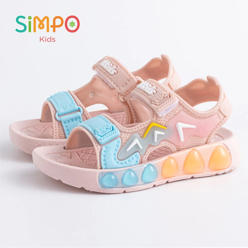 Sandales de Sport pour enfants, chaussures souples respirantes et résistantes à l'usure avec Velcro réglable, chaussures d'extérieur pour garçons et filles, été