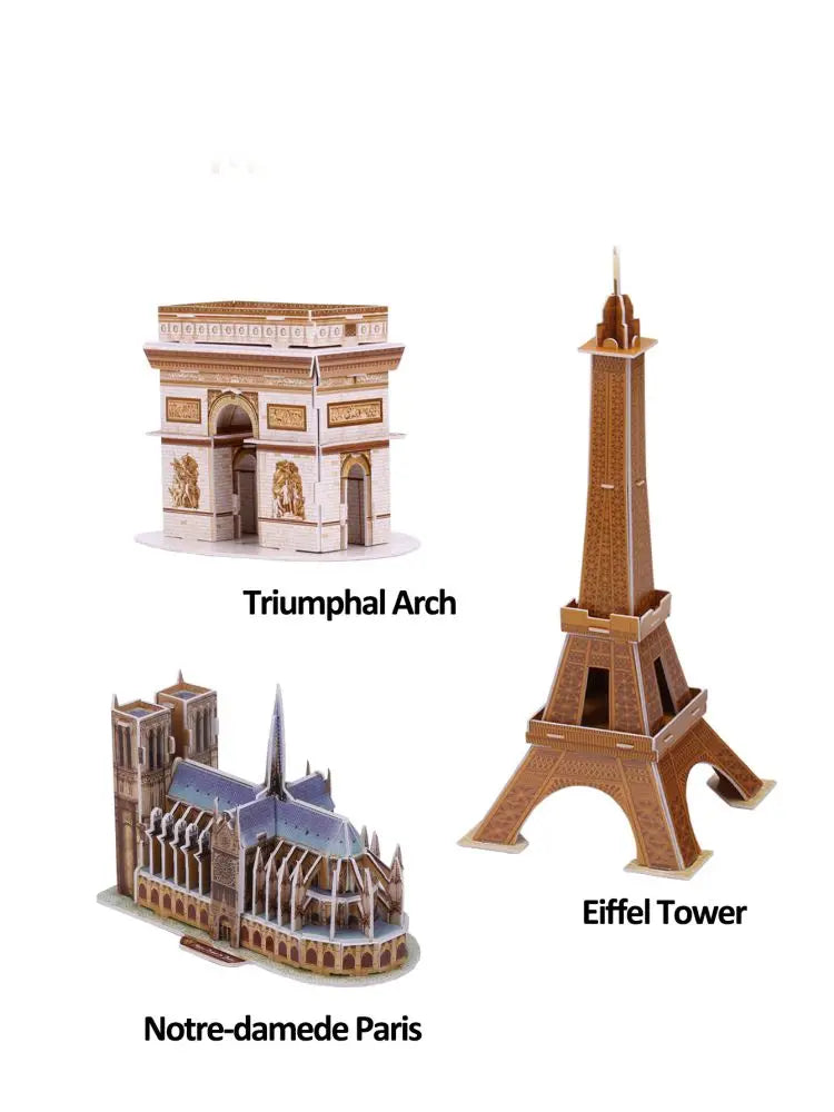 Jouets éducatifs Puzzles 3D jouets enfants développement intellectuel mondes Construction de bâtiments célèbres Puzzles 3D jouet