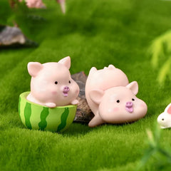 7 pièces/ensemble dessin animé cochon Animal poupée jouet modèle Statue Figurine ornement Miniatures