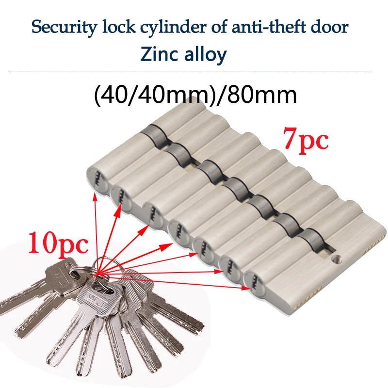 Serrure intelligente, cylindre de casier, porte cylindrique avec clé principale, serrure de porte d'entrée intérieure 60mm 70mm 80mm, clé me personnalisée