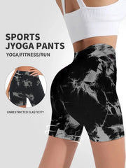 Pantalon de Fitness sans couture teint par nouage pour femmes, taille haute et levage, short serré de sport, course à pied, Sexy, pêche, Fitness, Yoga