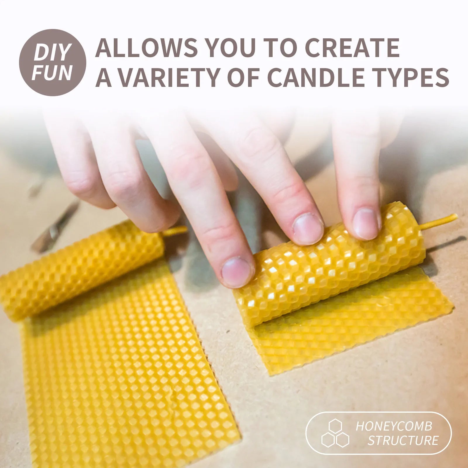 Bougies en cire d'abeille naturelle, 10 pièces, faites à la main, sans additifs, bougies de luxe haut de gamme pour dîner aux chandelles, cérémonie de mariage