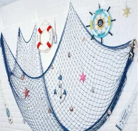 Decorative fish net for underwater party, 7.5 inches, dining room decoration ornaments, summer beach decor, children's birthday party decor