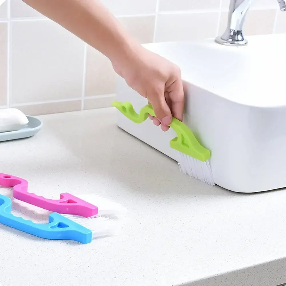 Brosse de nettoyage des espaces de fenêtre 2 en 1 et pelle plate, outil de nettoyage ménager pour cuisine, salle de bain, toilettes