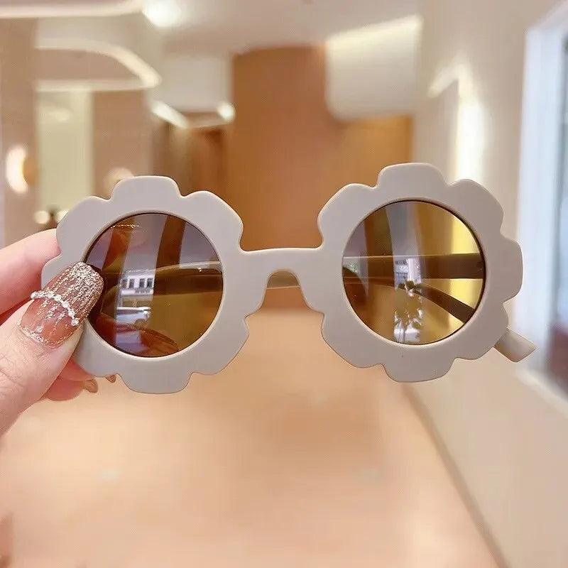Lunettes de soleil mignonnes à fleurs pour enfants, cadre pour documents bonbons, protection UV extérieure pour garçons et filles