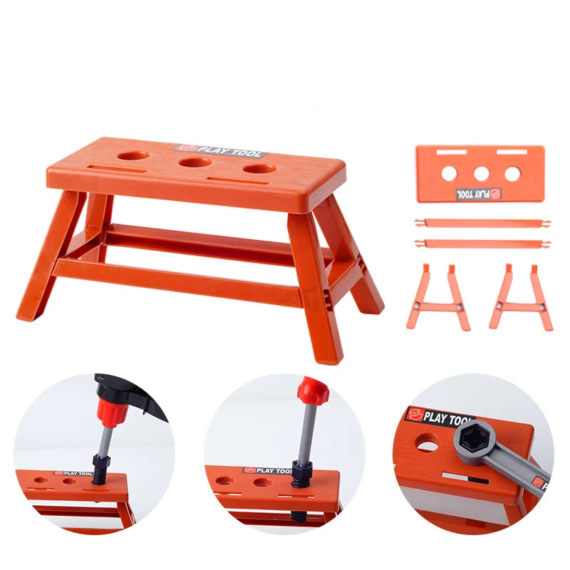 Kit de boîte à outils pour enfants, jouets éducatifs, outils de réparation de Simulation, perceuse, jeu en plastique, apprentissage, ingénierie, Puzzle, jouets cadeaux pour garçon