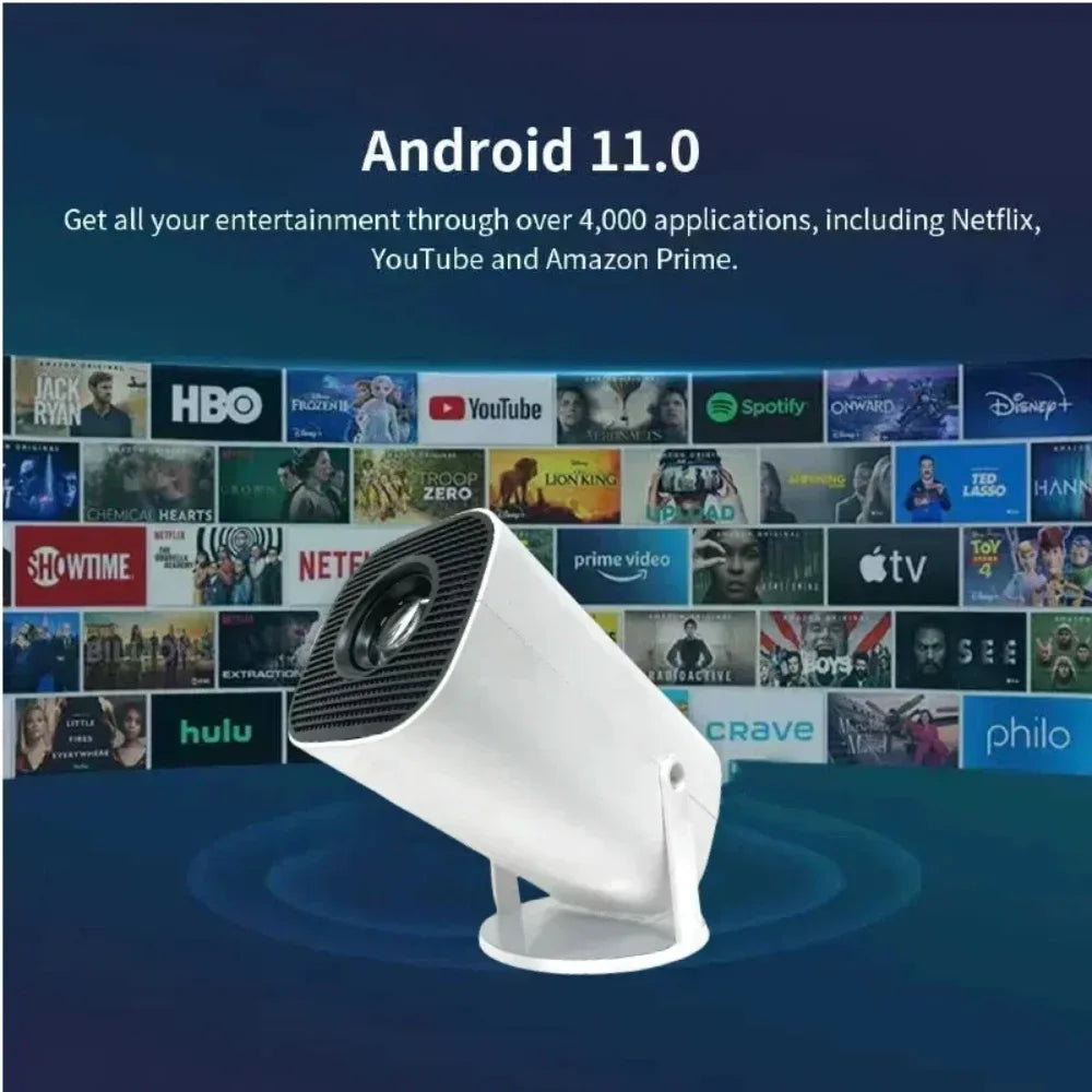 Projecteur intelligent P30 Android 11, WiFi 6, 4K, 1080P, prise en charge vidéo, système de divertissement domestique Portable natif 1280x720P