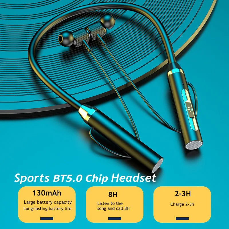 Écouteurs Bluetooth casque sans fil magnétique HIFI Sport tour de cou suspendu au cou TWS écouteurs sans fil Bluetooth casque avec micro