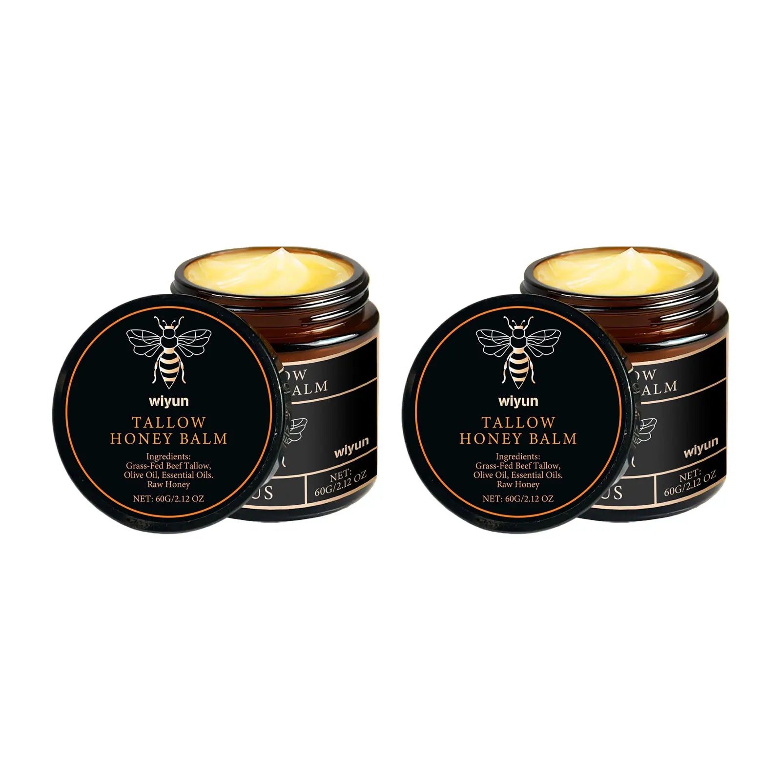 Baume de Tallow de boeuf alimenté en herbe biologique, miel cru, hydratant, doux, améliore l'élasticité, crème hydratante lisse longue durée, soins pour la peau