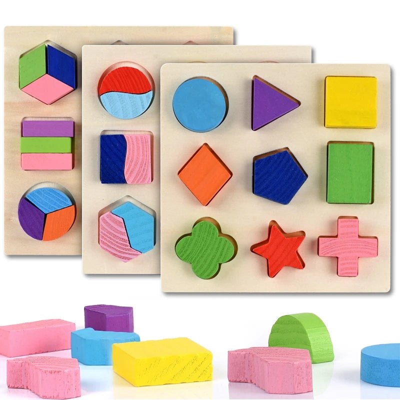 Puzzle 3D géométrique en bois pour enfants, jouets Montessori, tri des mathématiques, apprentissage alth