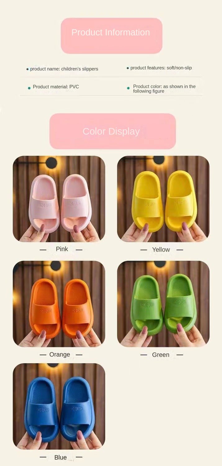 Pantoufles de salle de bain pour enfants, couleur unie, antidérapantes, semelle souple, pantoufles d'été pour garçons et filles de 4 à 10 ans, pantoufles de maison mignonnes