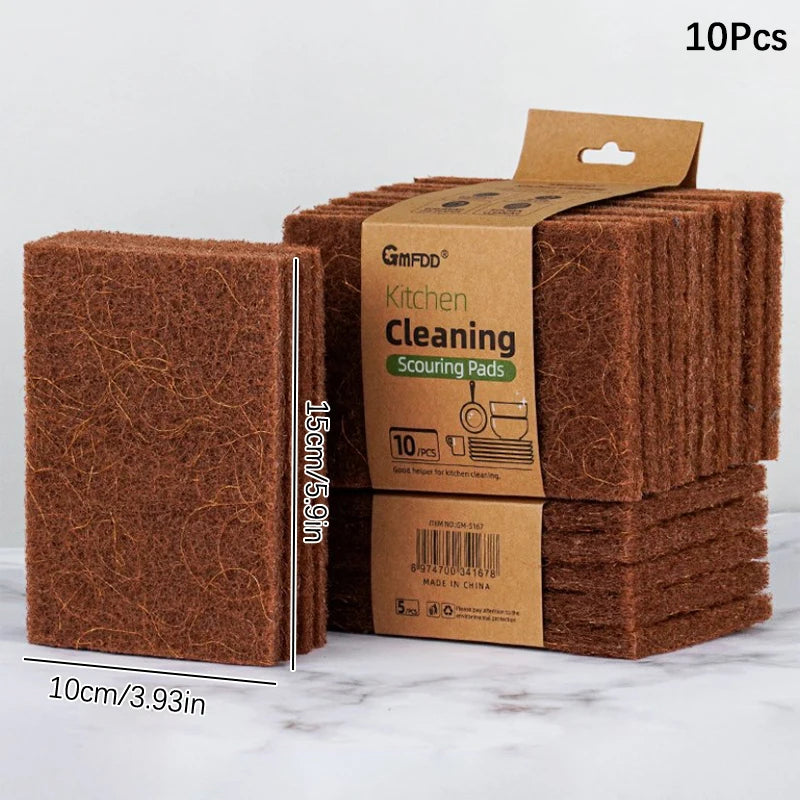 Éponges en microcarence de sisal pour la vaisselle, éponges végétales écologiques, fibre naturelle, livres, gril, accessoires de cuisine, 5 pièces, 10 pièces
