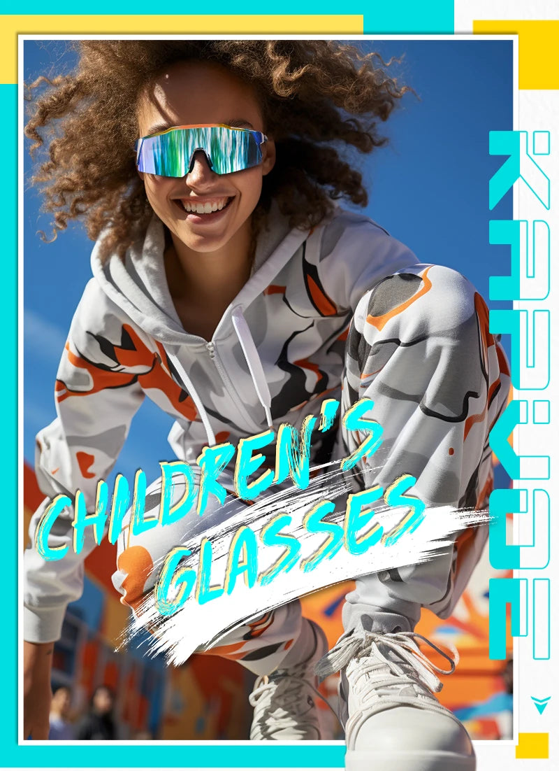 Kapvoe-Lunettes de soleil photochromiques pour enfants, lunettes de vélo de sport, lunettes de vélo d'extérieur pour garçons et filles, lunettes pour adolescents, UV400