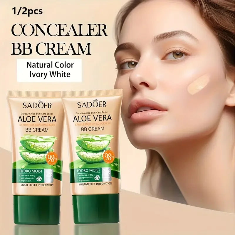 Aloe Vera BB crème-hydratant et dissimulant au collagène fond de teint à couverture complète, correcteur longue durée et léger