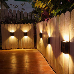 Applique murale solaire extérieure, imperméable, éclairage lumineux haut et bas, pour jardin, cour, rue, décor de paysage