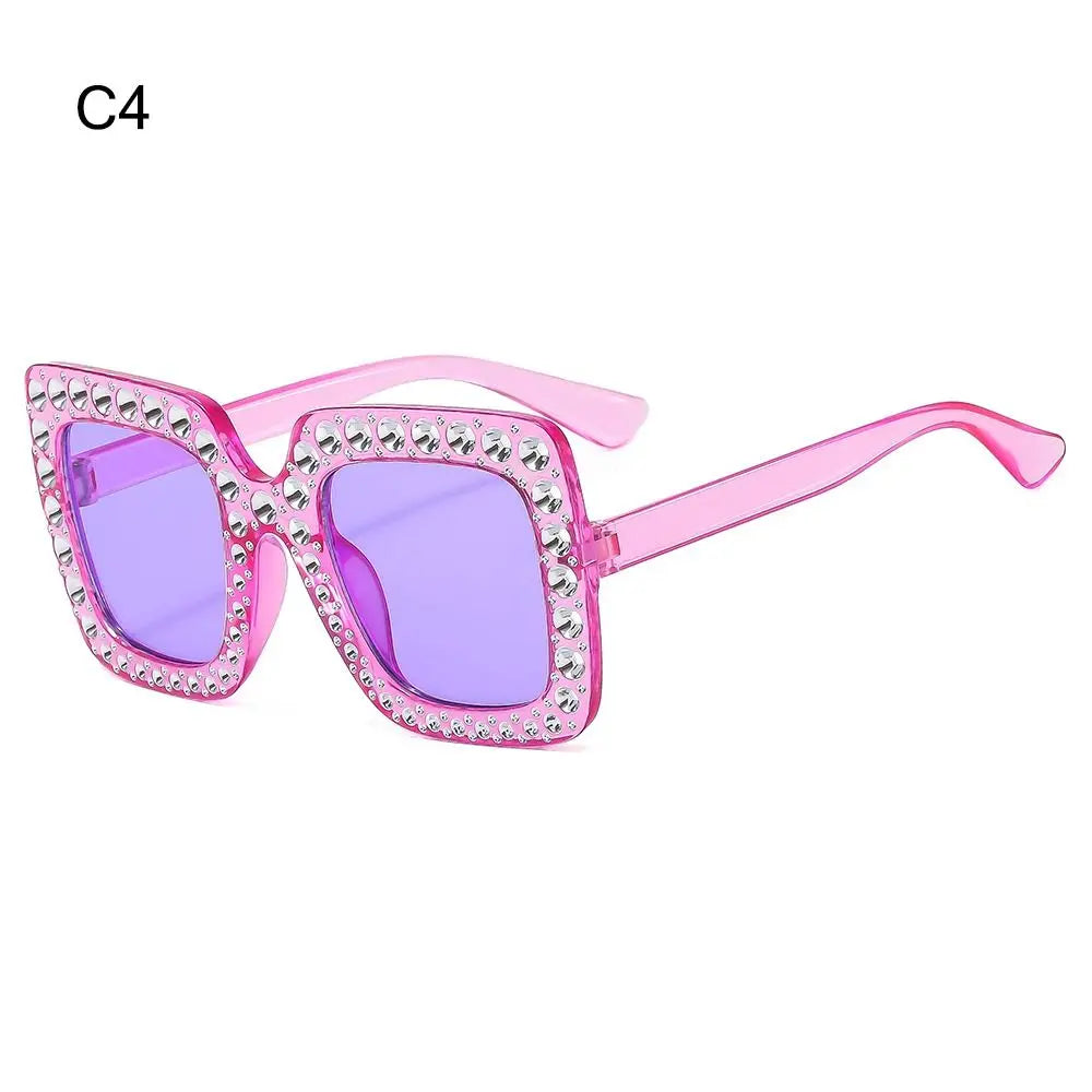 Lunettes de soleil carrées à paillettes pour enfants, à la mode, pour garçons et filles, élégantes en diamant, pour bébés, lunettes de fête, UV400