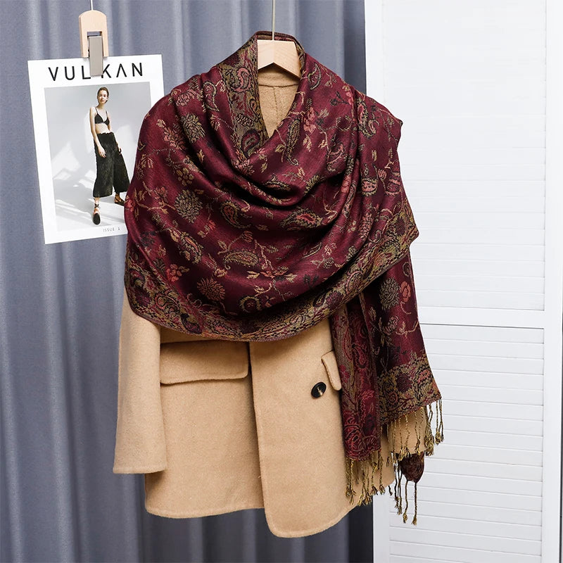 Foulard Paisley impressions Design Hijabs Pour Femme Cachemire Pashmina Chale Dame enveloppe Chaud Hiver Foulards Femme