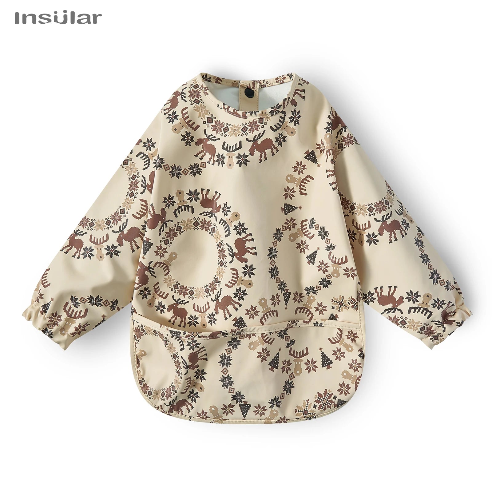Nouveau bavoir bébé avec poche pour accessoires d'alimentation bavoirs pour enfants imperméable à manches longues bavoirs tabliers à manches longues