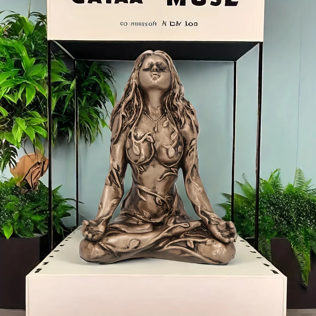 Statue de déesse, statue Gaia, Nature de la terre mère, statue de lune, statue d'esprit de sorcière en résine, décoration de salle de maison, décoration de jardin
