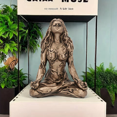 Statue de déesse, statue Gaia, Nature de la terre mère, statue de lune, statue d'esprit de sorcière en résine, décoration de salle de maison, décoration de jardin