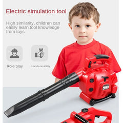 Boîte à outils électrique pour enfants, jouets de simulation, outils de simulation pour bébé, réparation, tondeuse à gazon, scie, sèche-cheveux, outil d'entretien de jouet pour enfant
