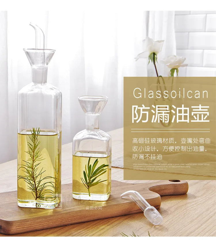 Pot d'huile en verre à haute teneur en Borosilicate, Pots d'huile et de vinaigre anti-fuite pour la cuisine, Pot de Sauce soja, réservoir d'huile, bouteille d'huile d'assaisonnement