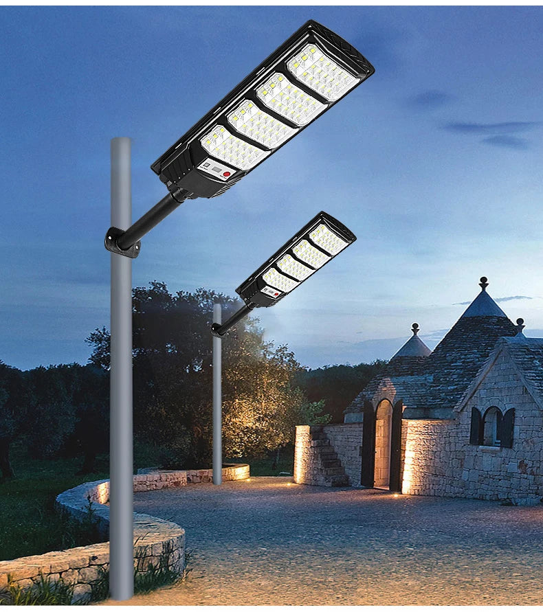 10000W Ultra Powerful Outdoor Solar Lights, 320° Wide Beam Angle, Adjustable Brightness Streetlights