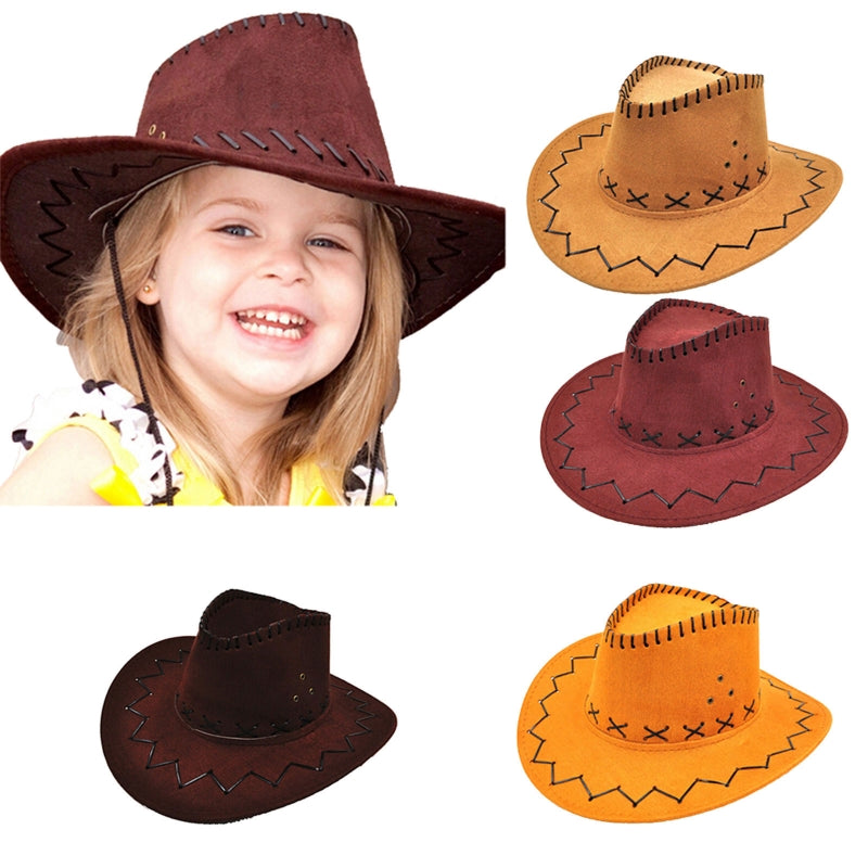 Chapeau de cowboy occidental à bord incurvé pour enfants, chapeau de soleil extérieur pour tout-petits, cadeaux d'anniversaire pour enfants, casquette de vacances, chapeau de cosplay de fête, nouveau