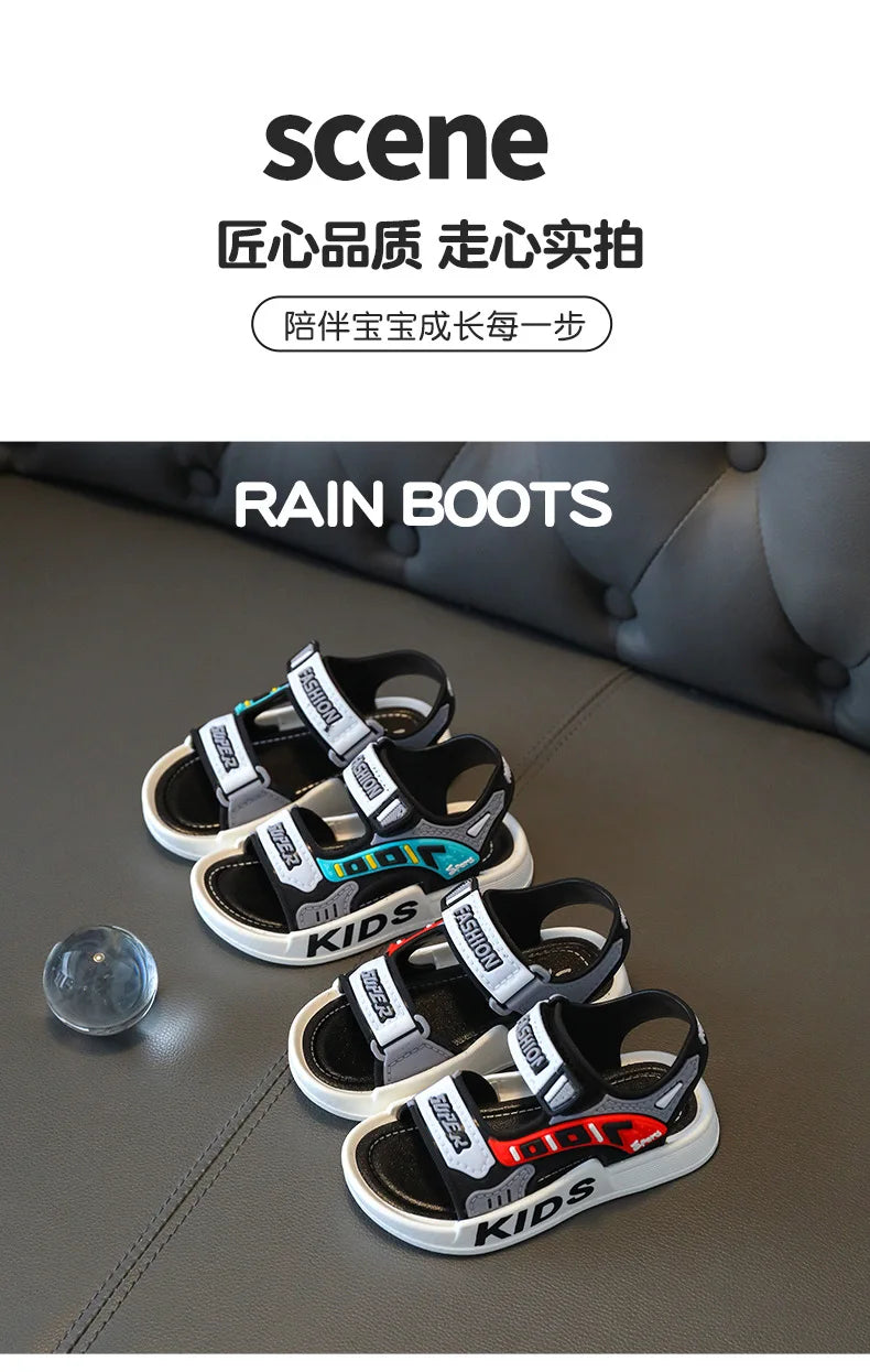 Sandalias 23 garçon mode enfant sandales été enfants baskets anti-dérapant semelle souple chaussures de plage décontractées enfant chaussures zapatos niña