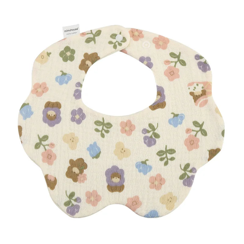 Bavoirs en coton imperméables pour nouveau-né, tissus réglables pour nourrissons filles et garçons, bavoir imprimé de dessin animé mignon, accessoires d'alimentation pour bébé