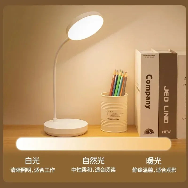 LED Table Lamp, 3 Levels, Dimmable, Wireless, Touch-Sensitive LED Desk Lamp, Night Light, USB Rechargeable Touch Lamp for Bedroom, Study, Office