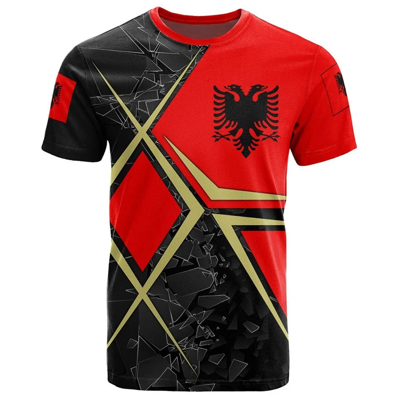 Albania Football Jersey, Football Team T-Shirt, Wholesale, Albanian Flag 3D, Graphic T-Shirts, Albanian Emblem, 2024
