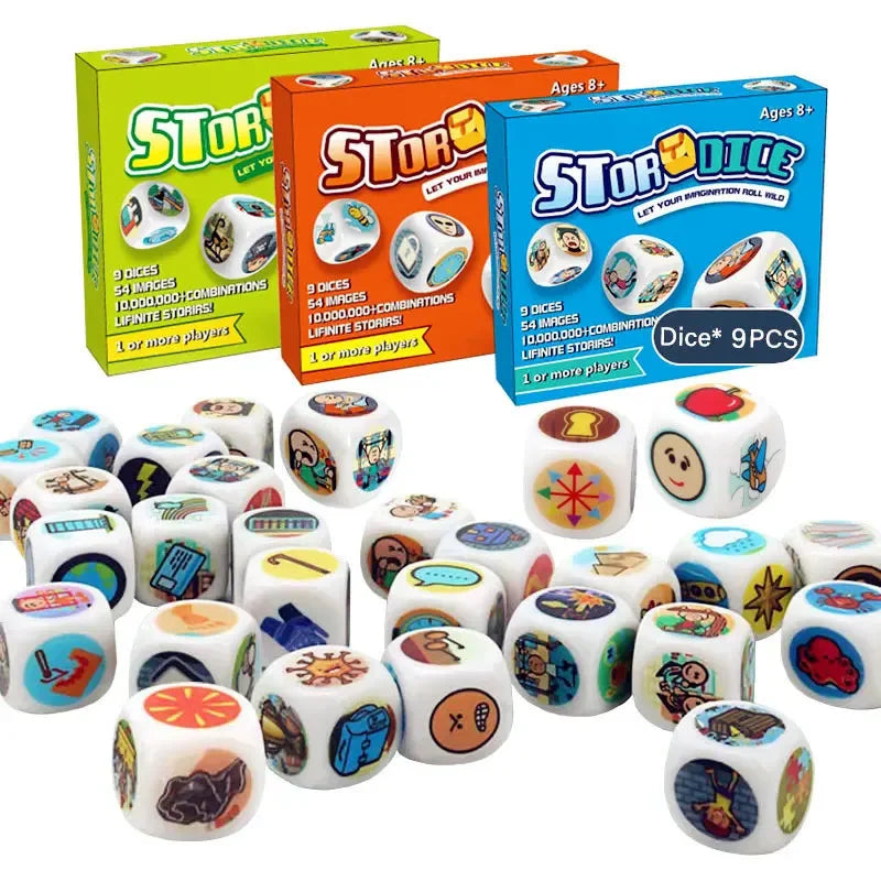 Jouets éducatifs pour enfants, dés d'histoire, amusant en famille, créatif, imaginatif, jeu de fête, pensée logique, amusant et interactif