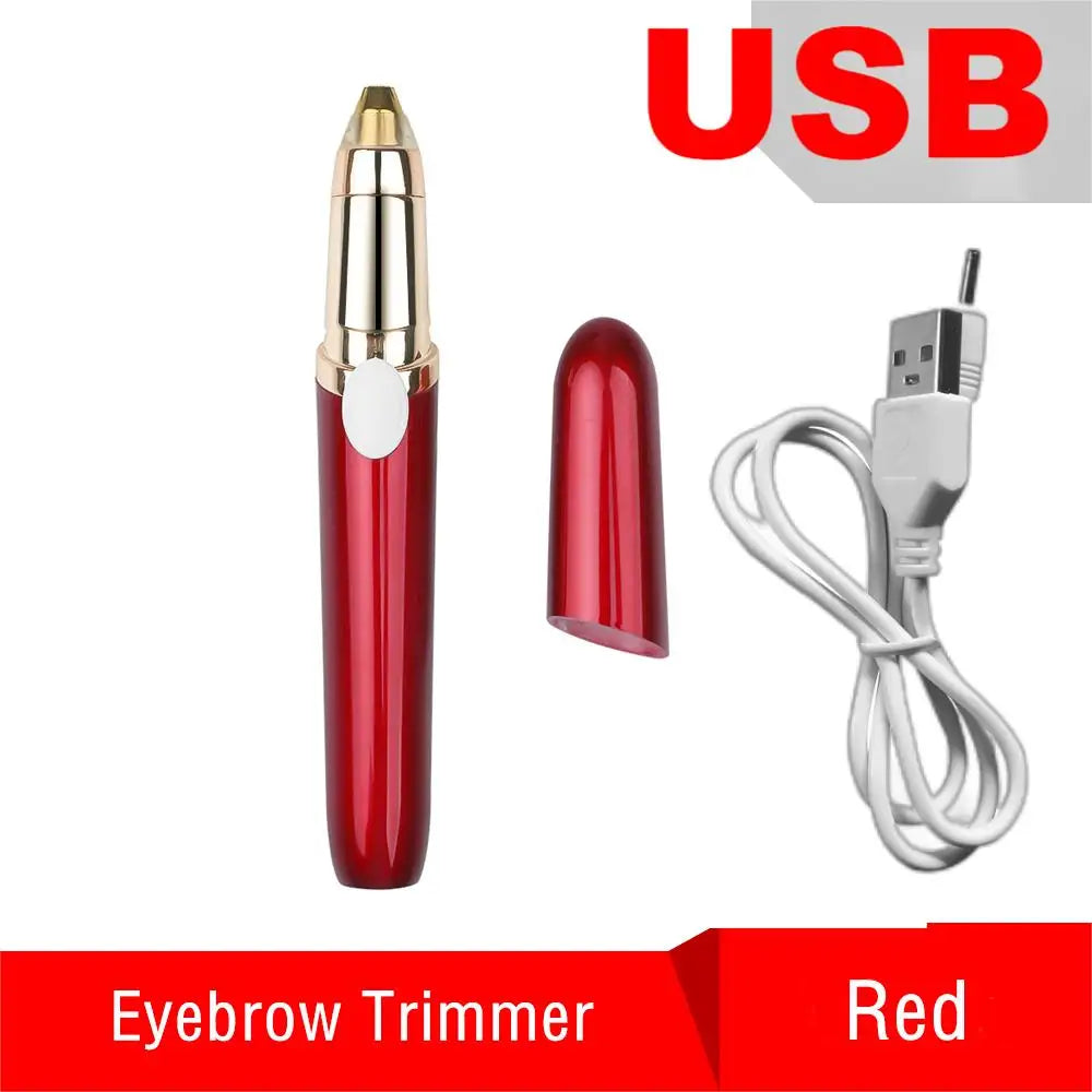 Rasoir de sourcils électrique Usb Rechargeable épilateur de sourcils femmes Mini rouge à lèvres Shaper rasoir indolore épilateur Facial