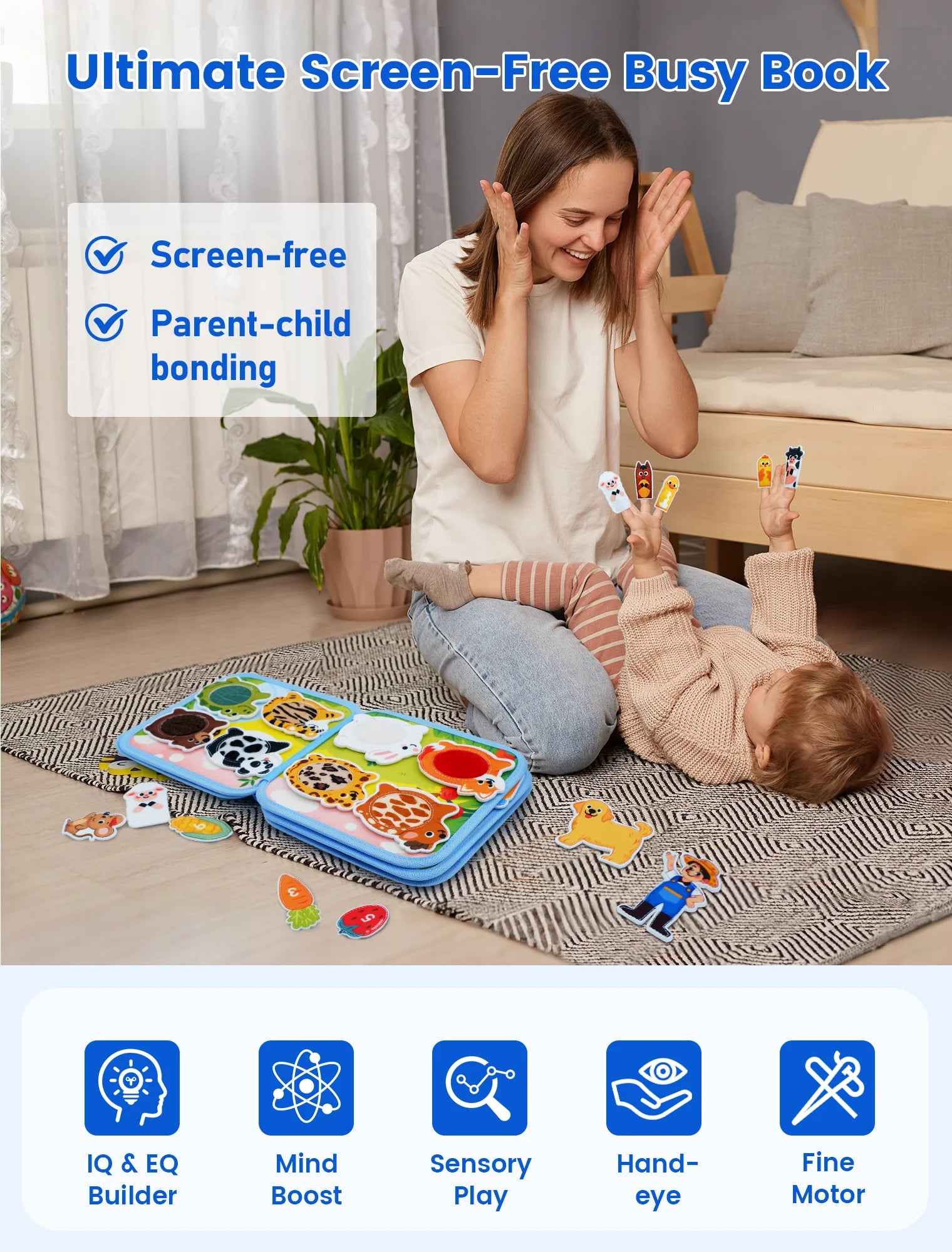 Jouets Montessori, livre occupé pour enfants, forme de couleur, Cognition animale, jouets d'éducation précoce, chiot, livre silencieux, jouets à motricité Fine