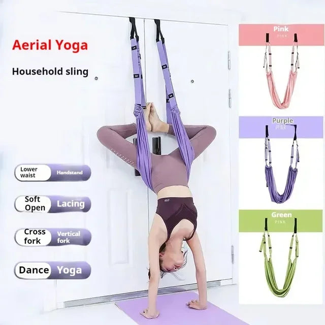 Ensemble de Yoga aérien en soie pour femme, hamac, jambes arrière, étirement, balançoire, accessoires de Pilates, ceinture de Fitness élastique, équipement de gymnastique à domicile
