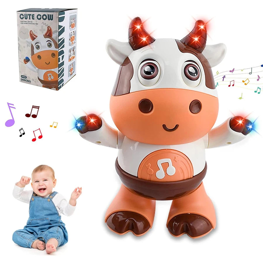 Jouet de vache dansante pour bébé, vache en peluche à musique électrique avec chansons et mouvements amusants, jouets interactifs pour bébé, mignon G de noël pour tout-petits