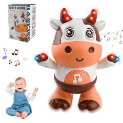 Jouet de vache dansante pour bébé, vache en peluche à musique électrique avec chansons et mouvements amusants, jouets interactifs pour bébé, mignon G de noël pour tout-petits